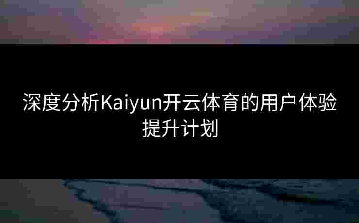 深度分析Kaiyun开云体育的用户体验提升计划
